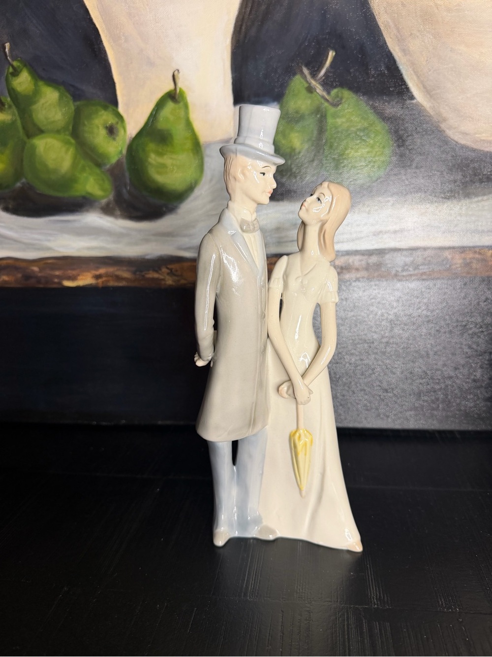 VTG German GDR Crown mark porcelain Couples Figurine 11”